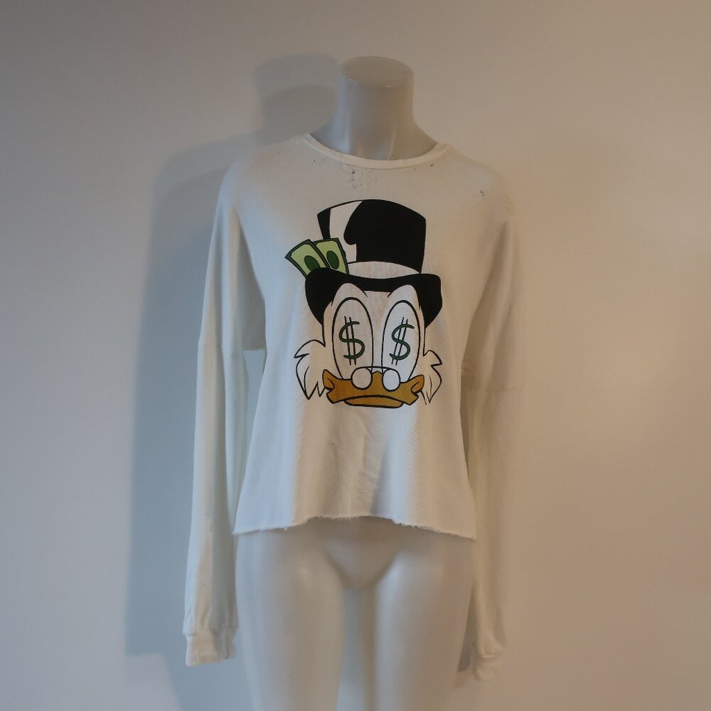 Lauren Moshi x Disney White Graphic Lee Scrooge Sweatshirt Small - Picture 2 of 9